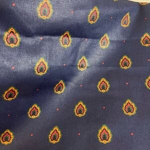 Vintage Waverly Cotton Chintz Fabric.  Firestone Foulard Indigo Navy